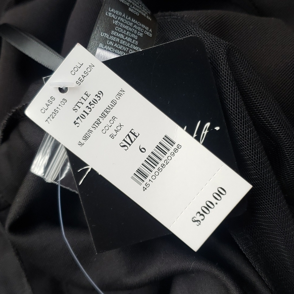 WHITE HOUSE BLACK MARKET Sleeveless Shadow Stripe Black Gown sz 6 NEW Women's - Picture 9 of 13